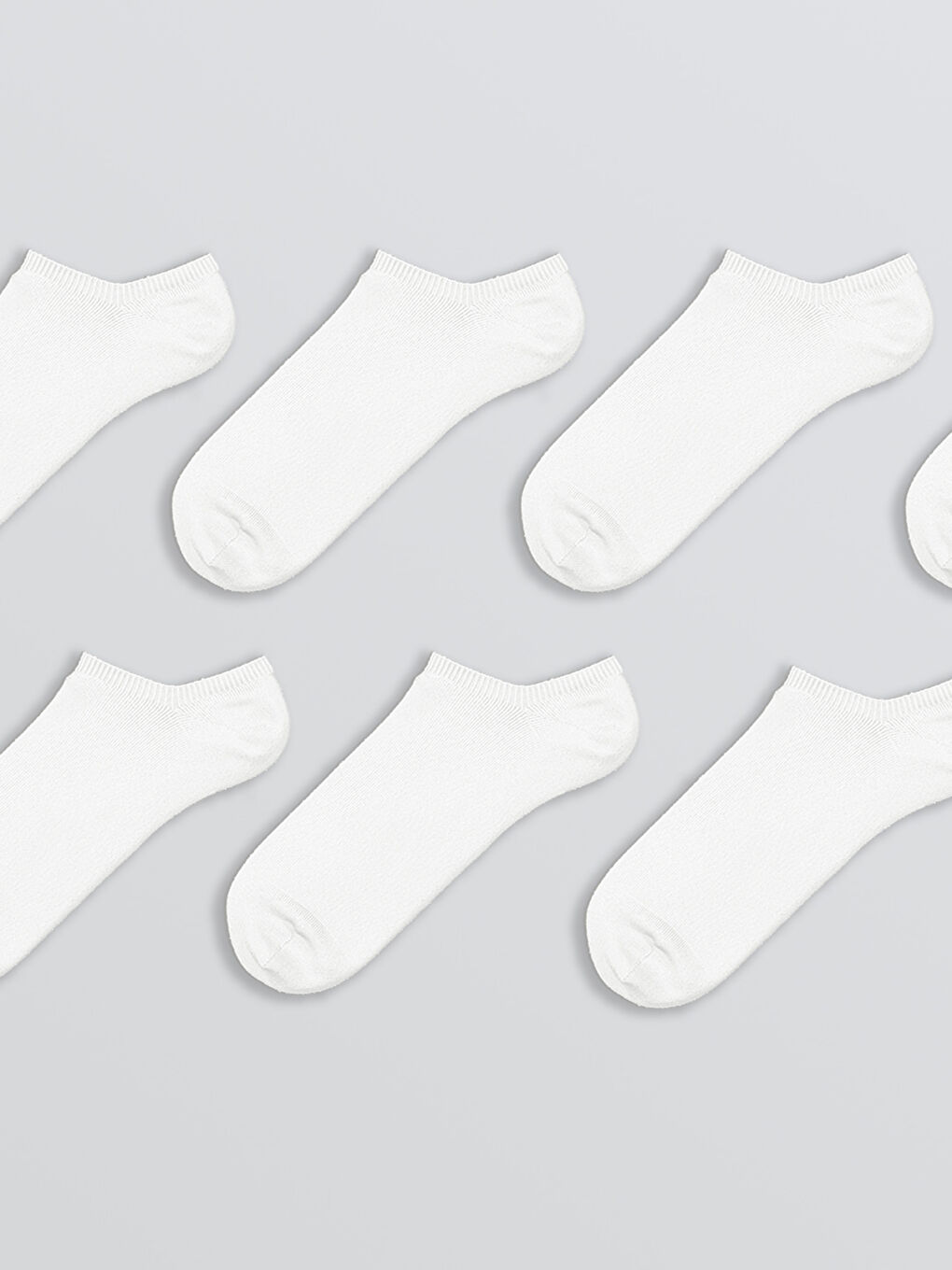 Beyaz Erkek Sneaker Çorap 7'li-3