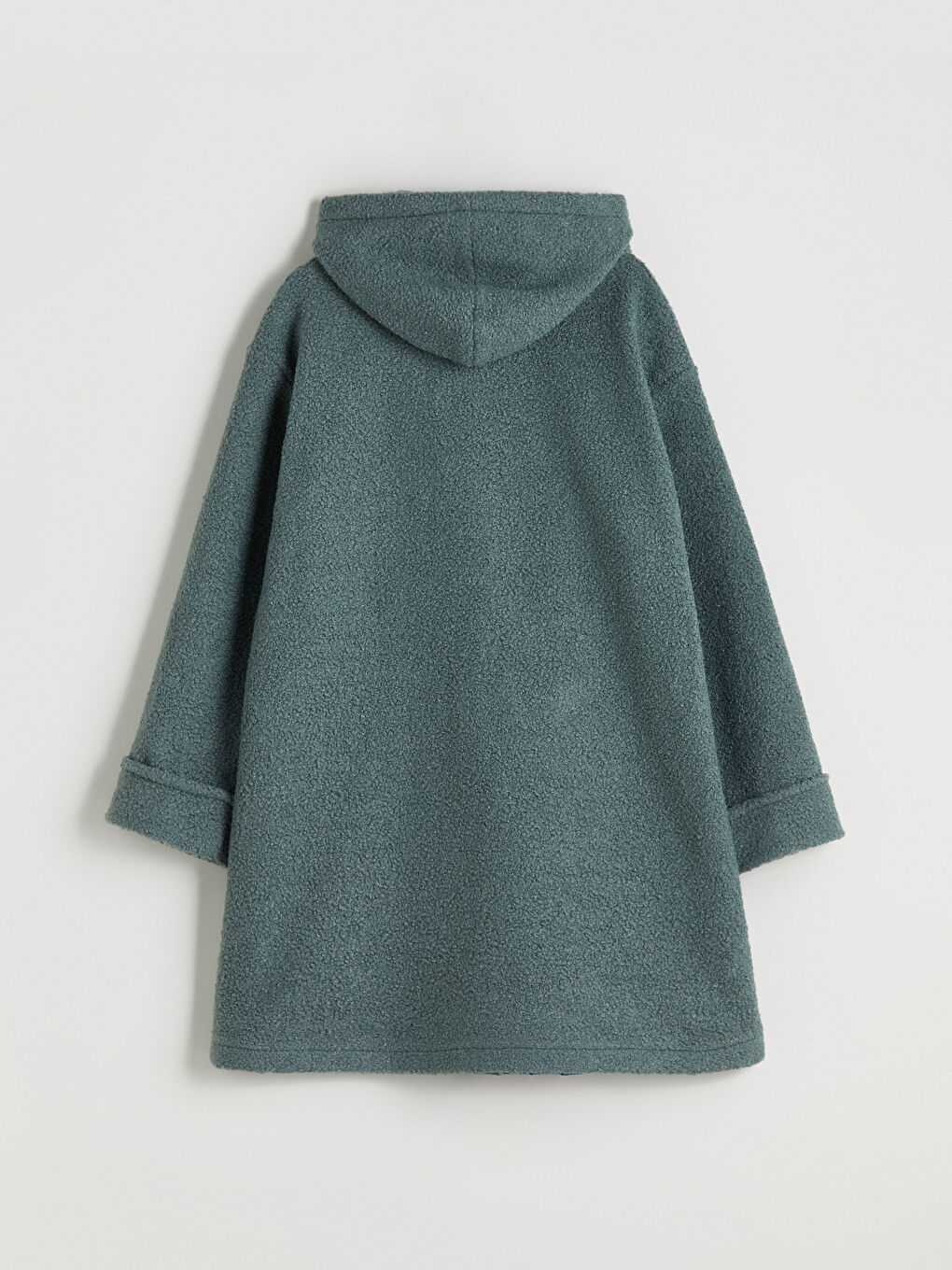 Yeşil Kapüşonlu Kadın Pelüş Hırka-7