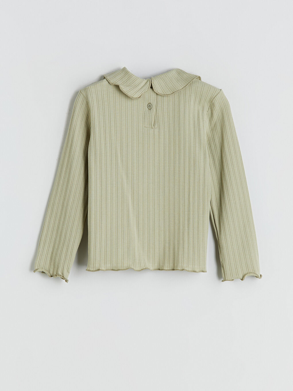 Yeşil Bebe Yaka Nakışlı Kız Çocuk Bluz-1