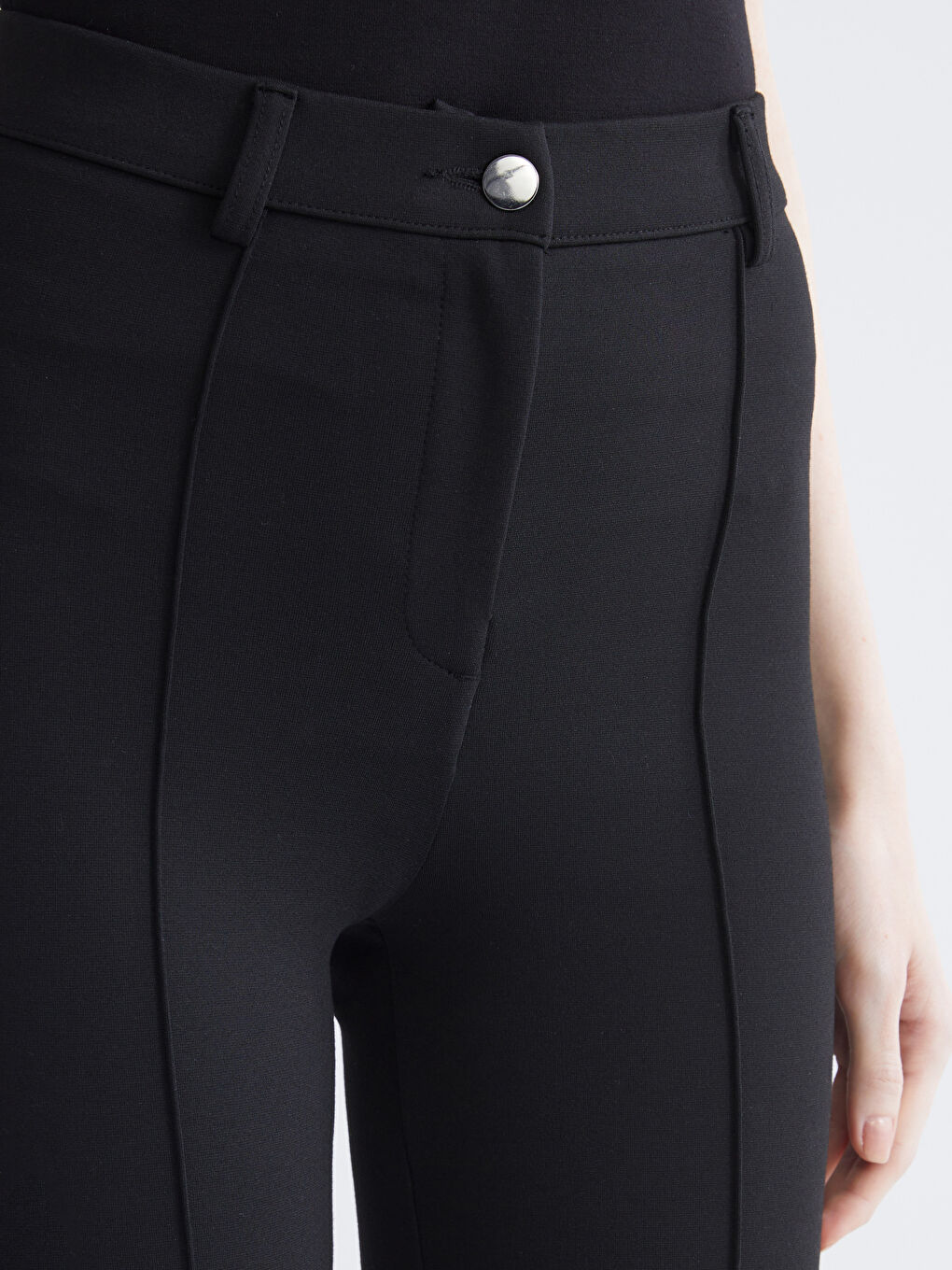 Siyah Dar Fit Kadın Pantolon-2