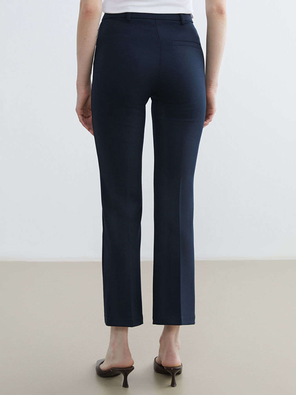 Lacivert Dar Fit Kadın Pantolon-3