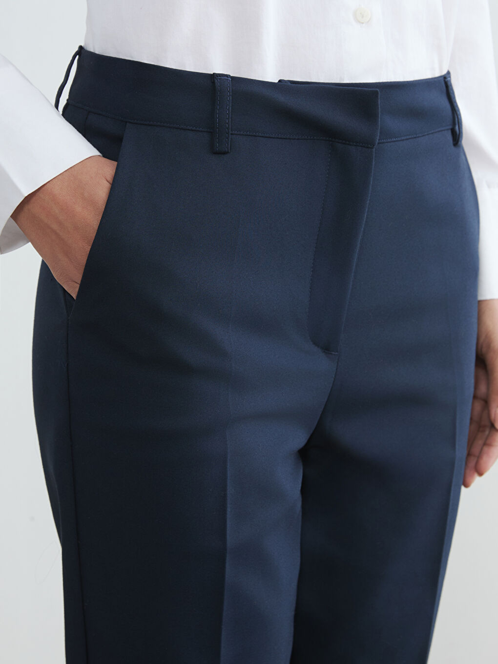 High Waist Women's Cigarette Trousers-2