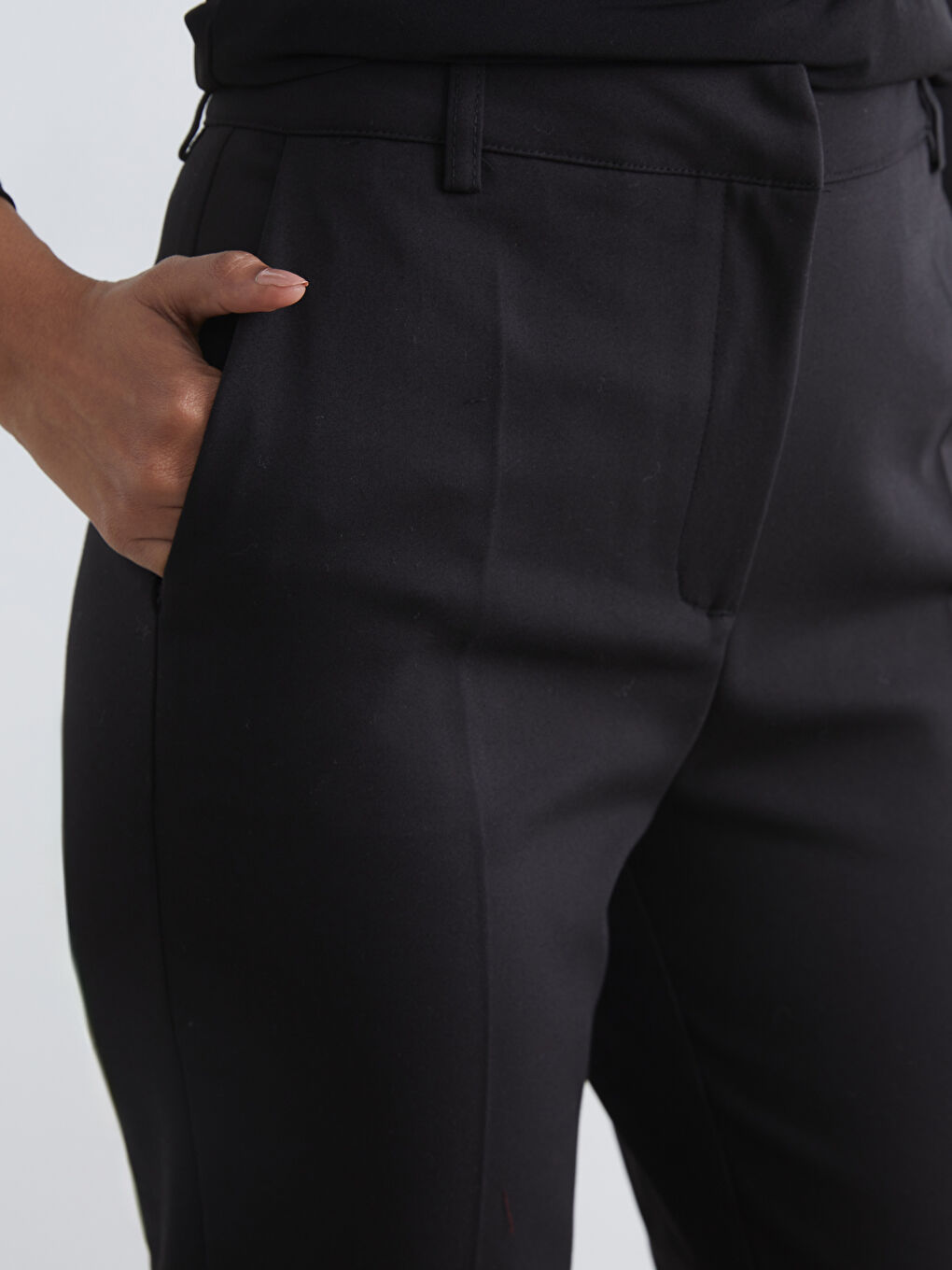 High Waist Women's Cigarette Trousers-4