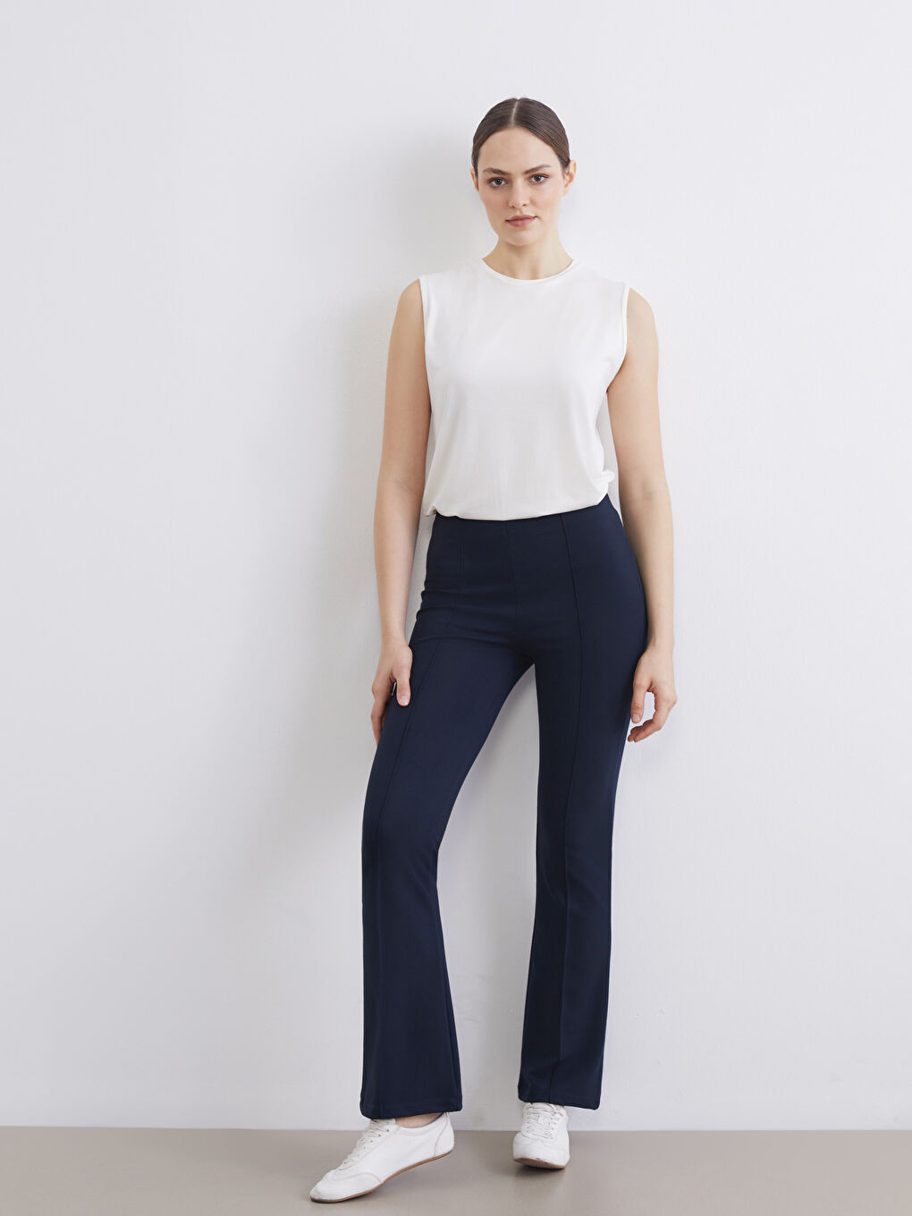 Lacivert Süper Skinny Fit İspanyol Paça Kadın Pantolon