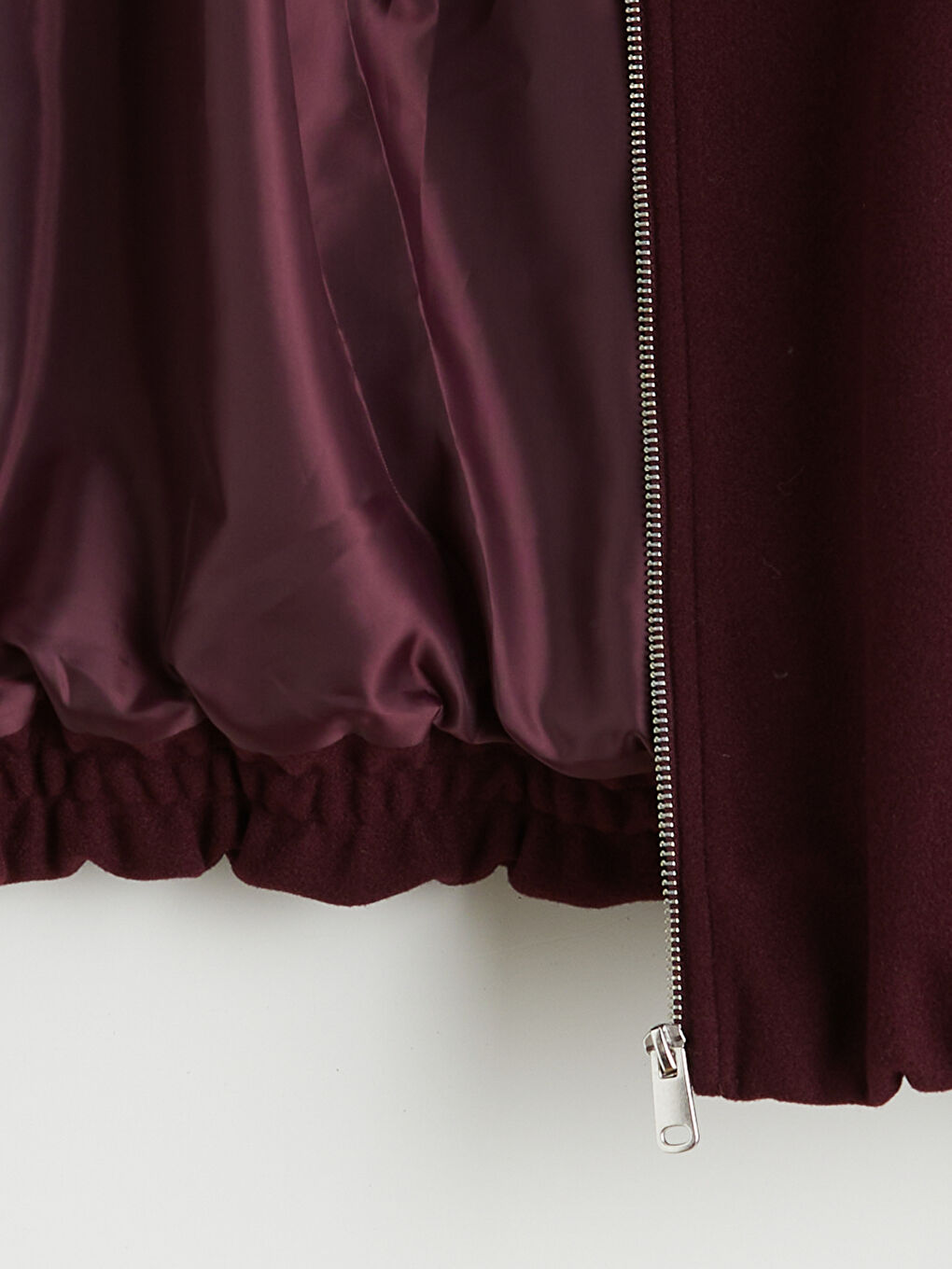 Bordo Bisiklet Yaka Kadın Kaşe Ceket-7