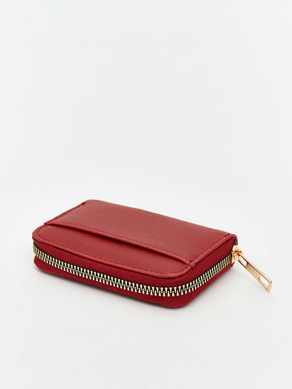 Bordo Deri Görünümlü Kadın Cüzdan-1