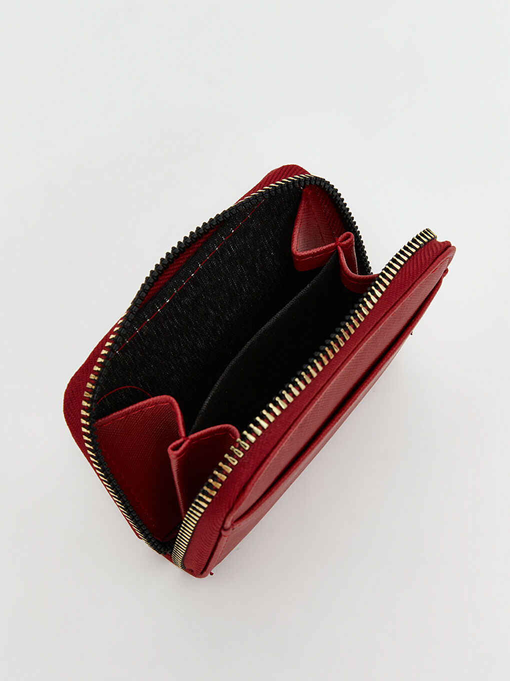 Bordo Deri Görünümlü Kadın Cüzdan-2