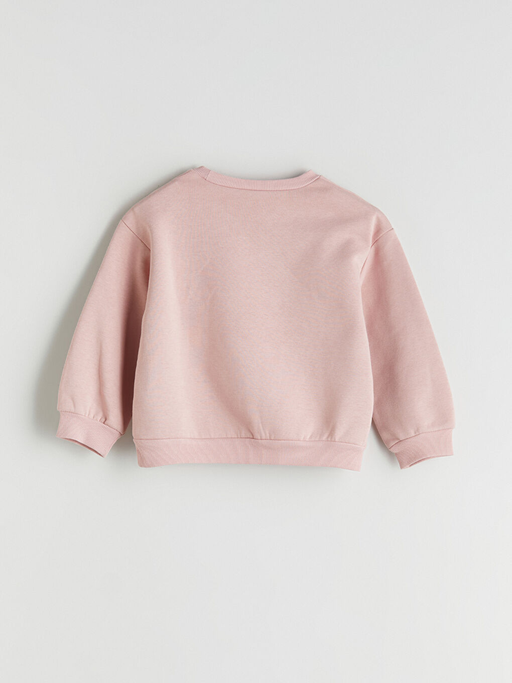 Pembe Bisiklet Yaka Kız Çocuk Sweatshirt 2'li-3