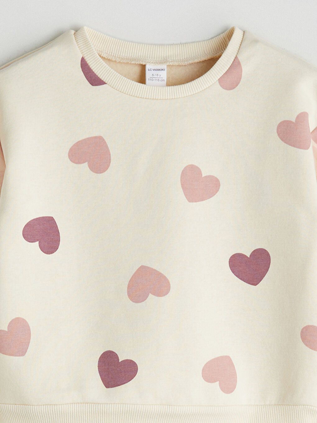 Pembe Bisiklet Yaka Kız Çocuk Sweatshirt 2'li-5