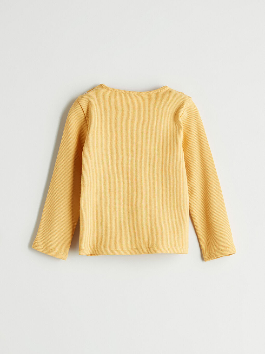 Ekru Bisiklet Yaka Uzun Kollu Kız Çocuk Tişört 2'li-6