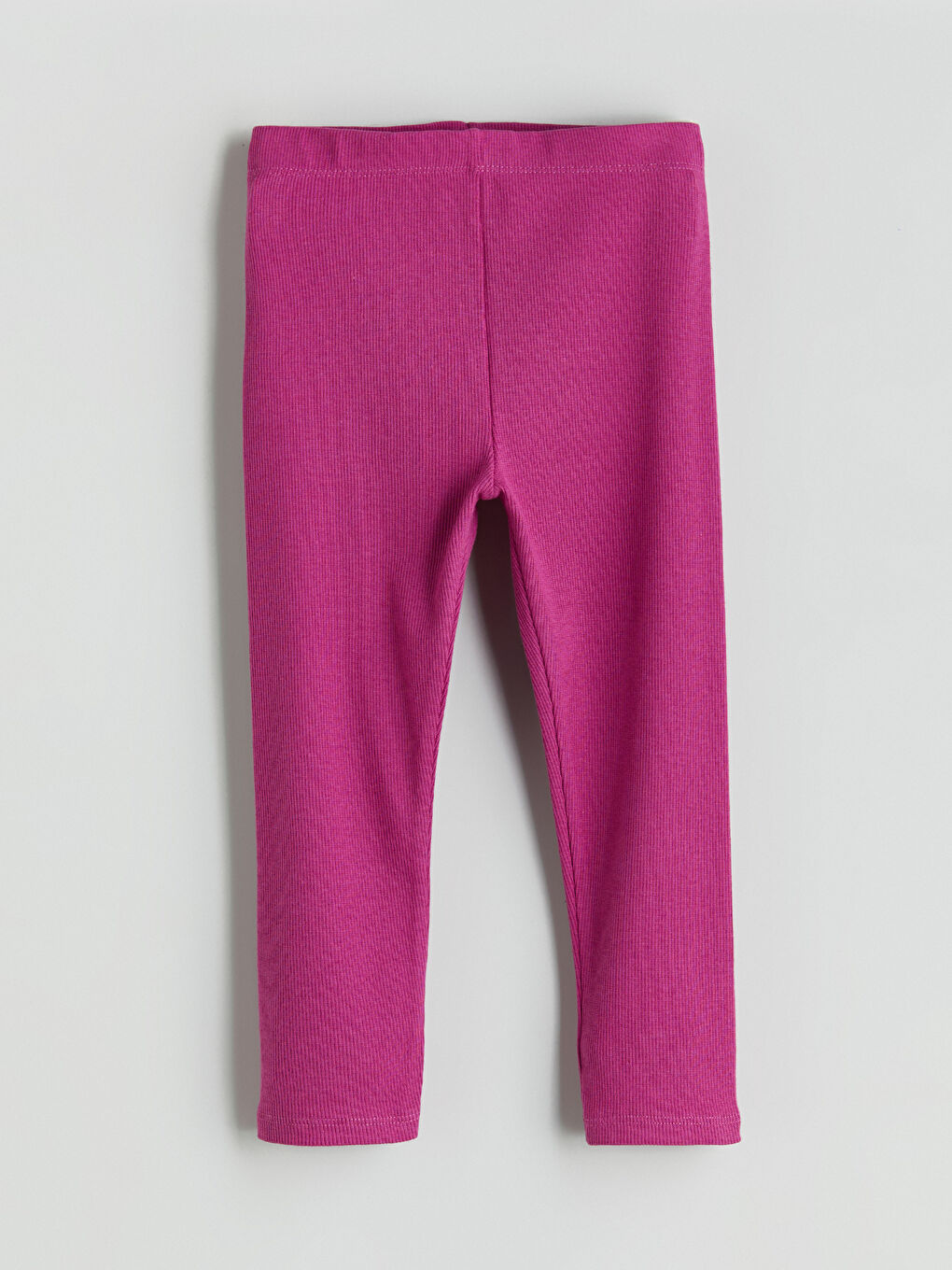 Fuşya Beli Lastikli Kız Çocuk Tayt-1