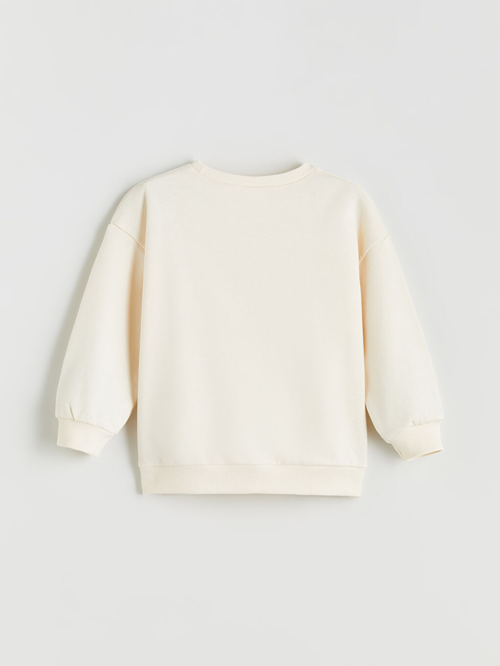 Ekru Kurdele Baskılı Kız Çocuk Sweatshirt-1