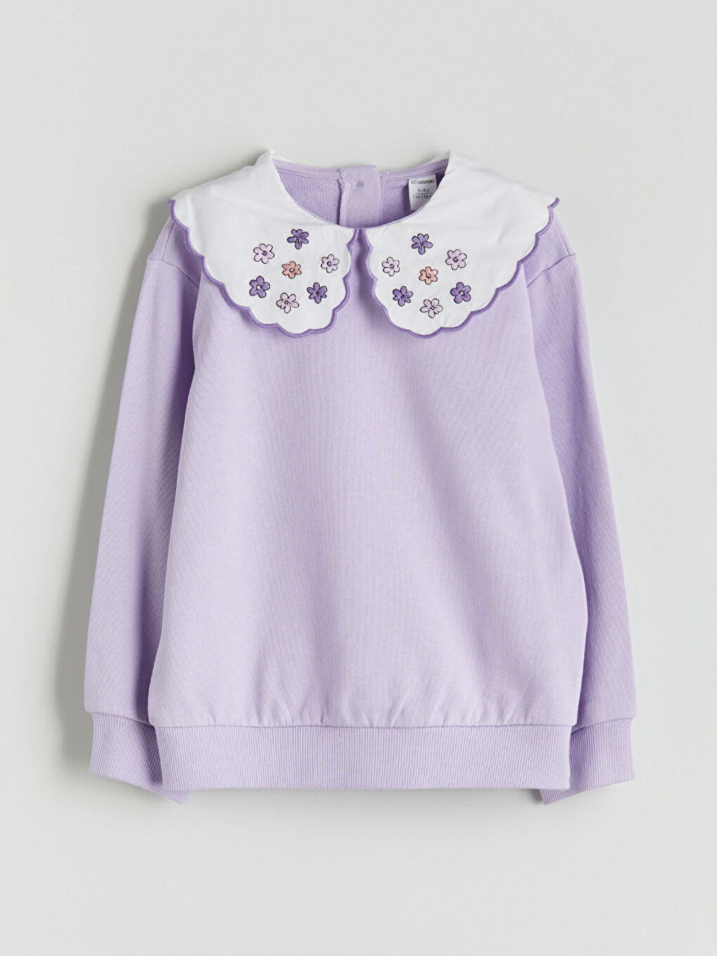 Lila Bisiklet Yaka Kız Çocuk Sweatshirt 2'li-1