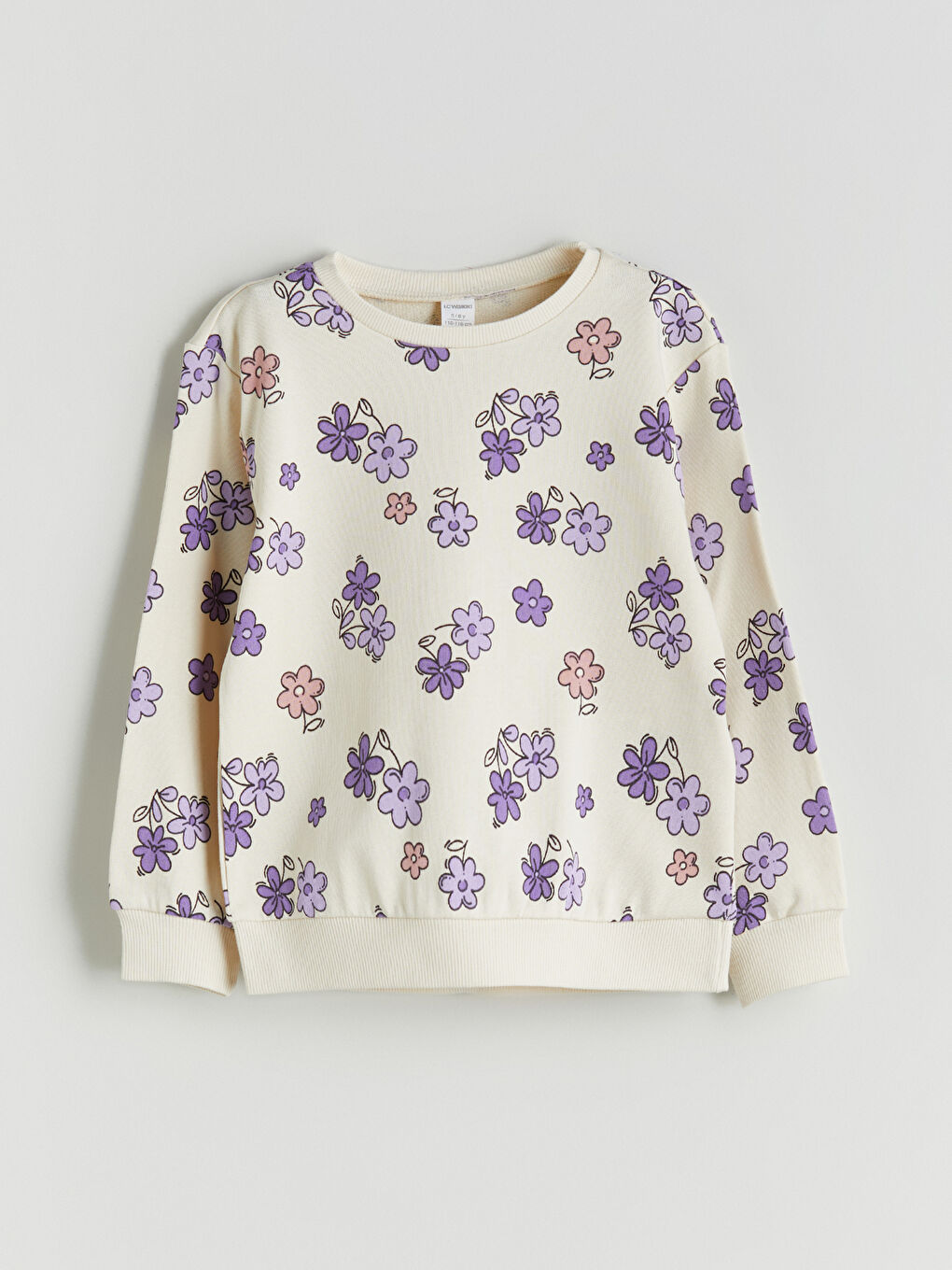 Lila Bisiklet Yaka Kız Çocuk Sweatshirt 2'li-4