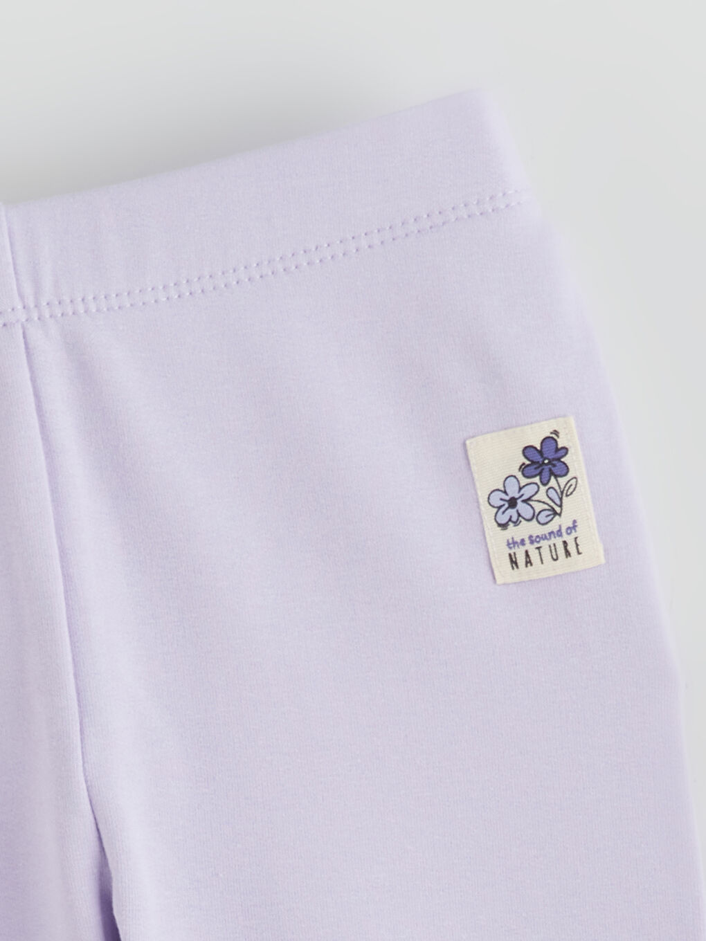 Lila Beli Lastikli Baskılı Kız Çocuk Tayt-1