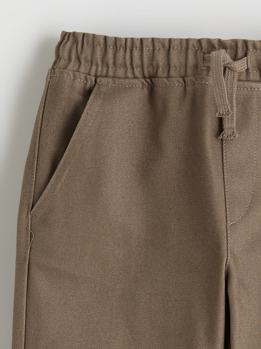 Kahverengi Beli Lastikli Erkek Çocuk Pantolon-1