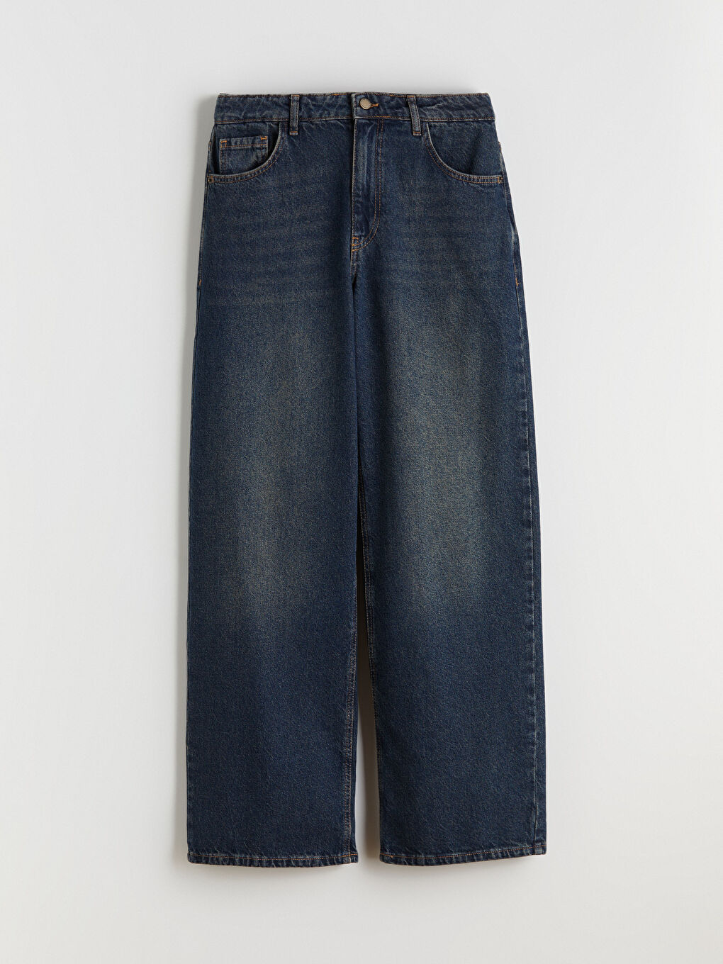 İndigo Baggy Fit Kadın Jean Pantolon-4