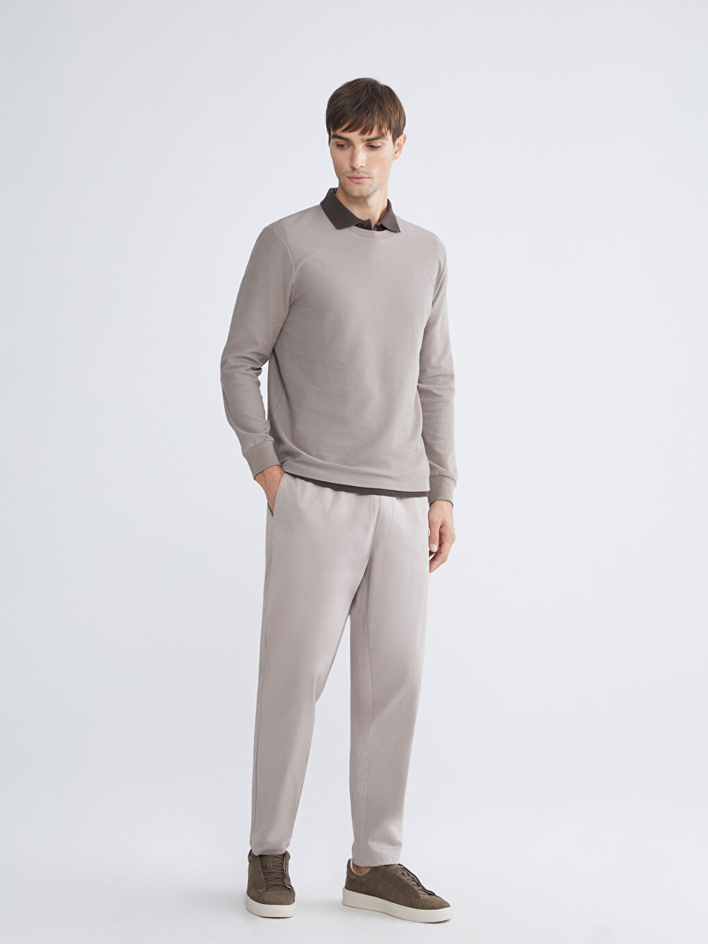 Bej Basic Erkek Eşofman Altı