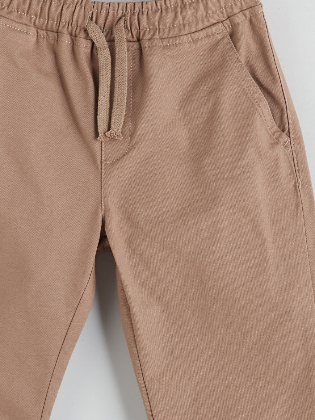 Bej Beli Lastikli Erkek Çocuk Pantolon-2