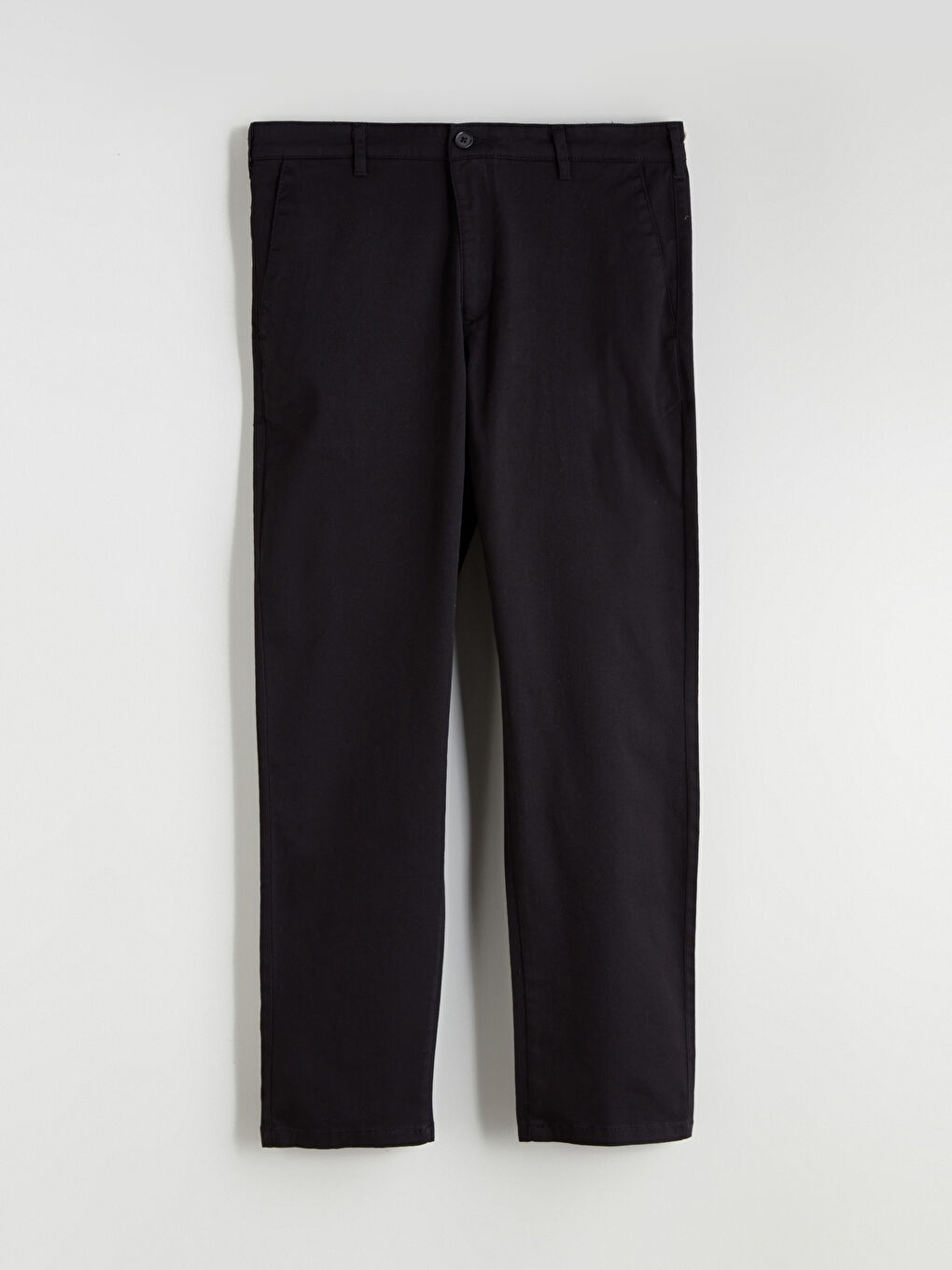 Siyah Dar Kalıp Erkek Chino Pantolon-4