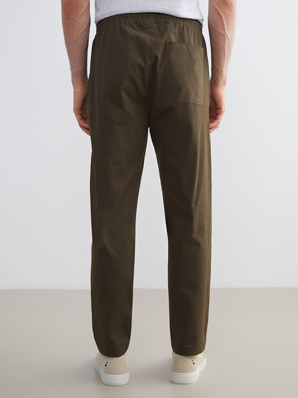 Haki Standart Kalıp Gabardin Erkek Pantolon-3