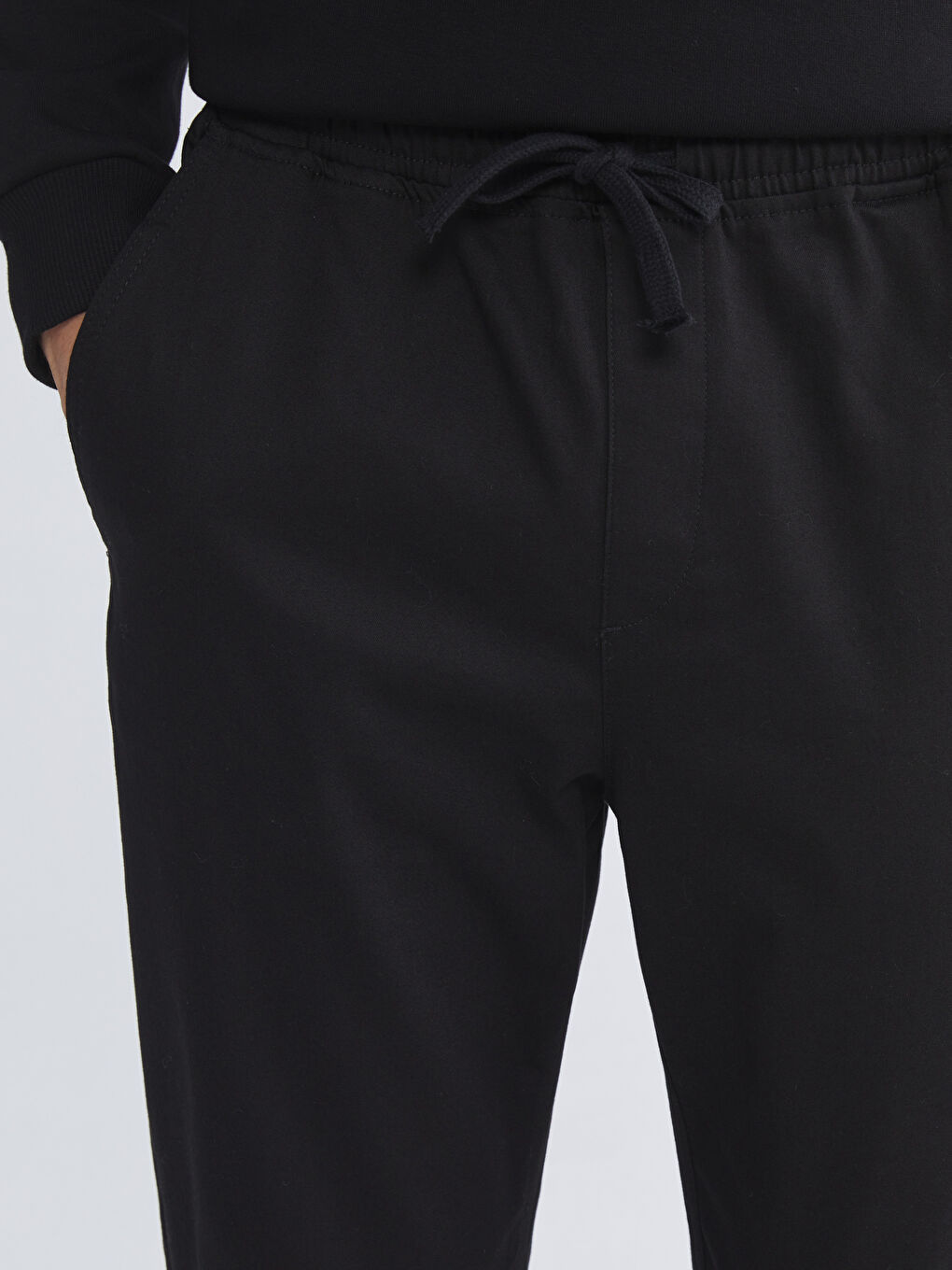 Siyah Standart Kalıp Erkek Pantolon-2