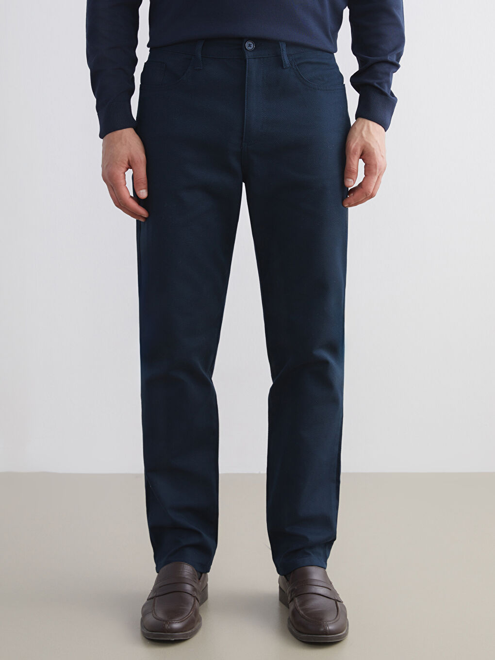 Lacivert Standart Kalıp Erkek Pantolon-1