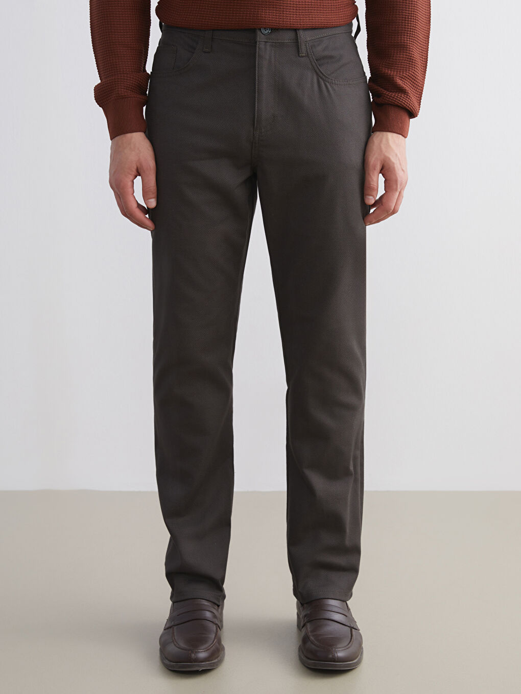 Haki Standart Kalıp Erkek Pantolon-1