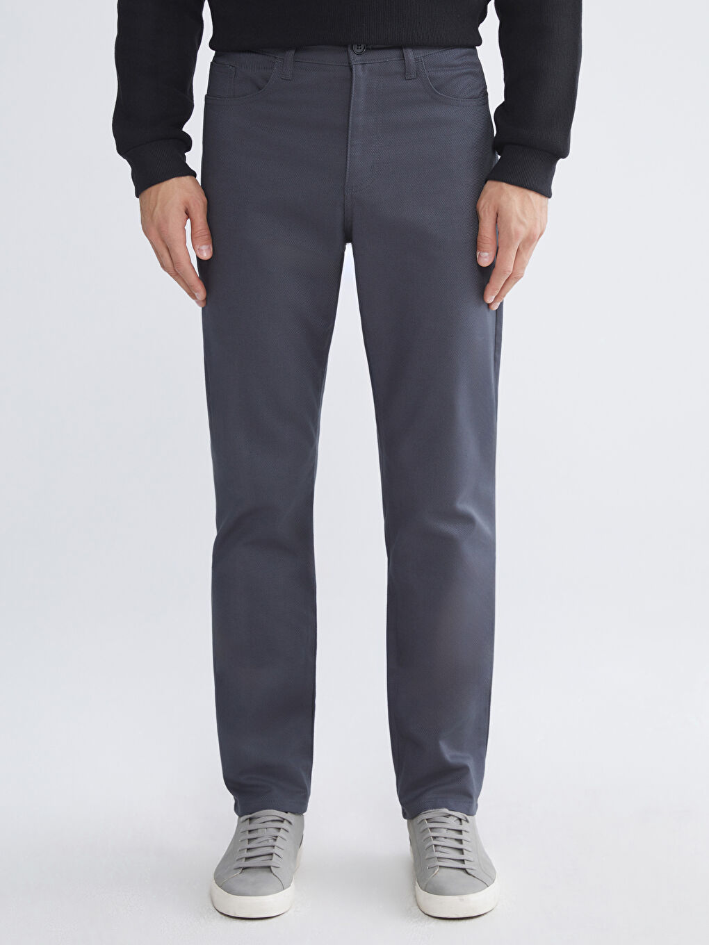 Gri Standart Kalıp Erkek Pantolon-1