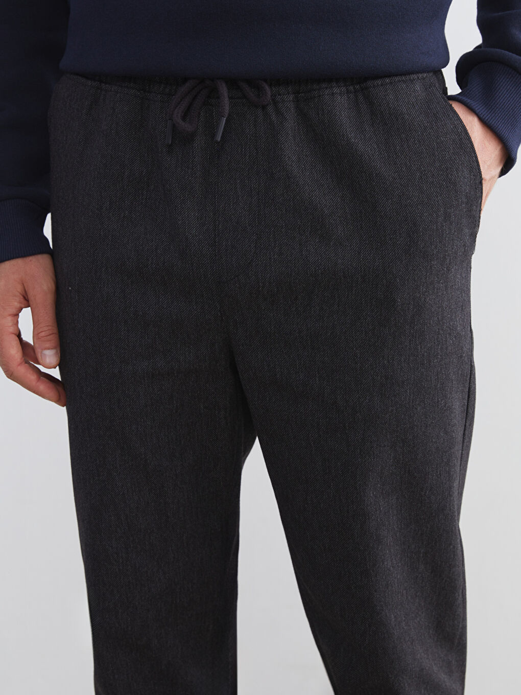 Siyah Standart Kalıp Erkek Chino Pantolon-2