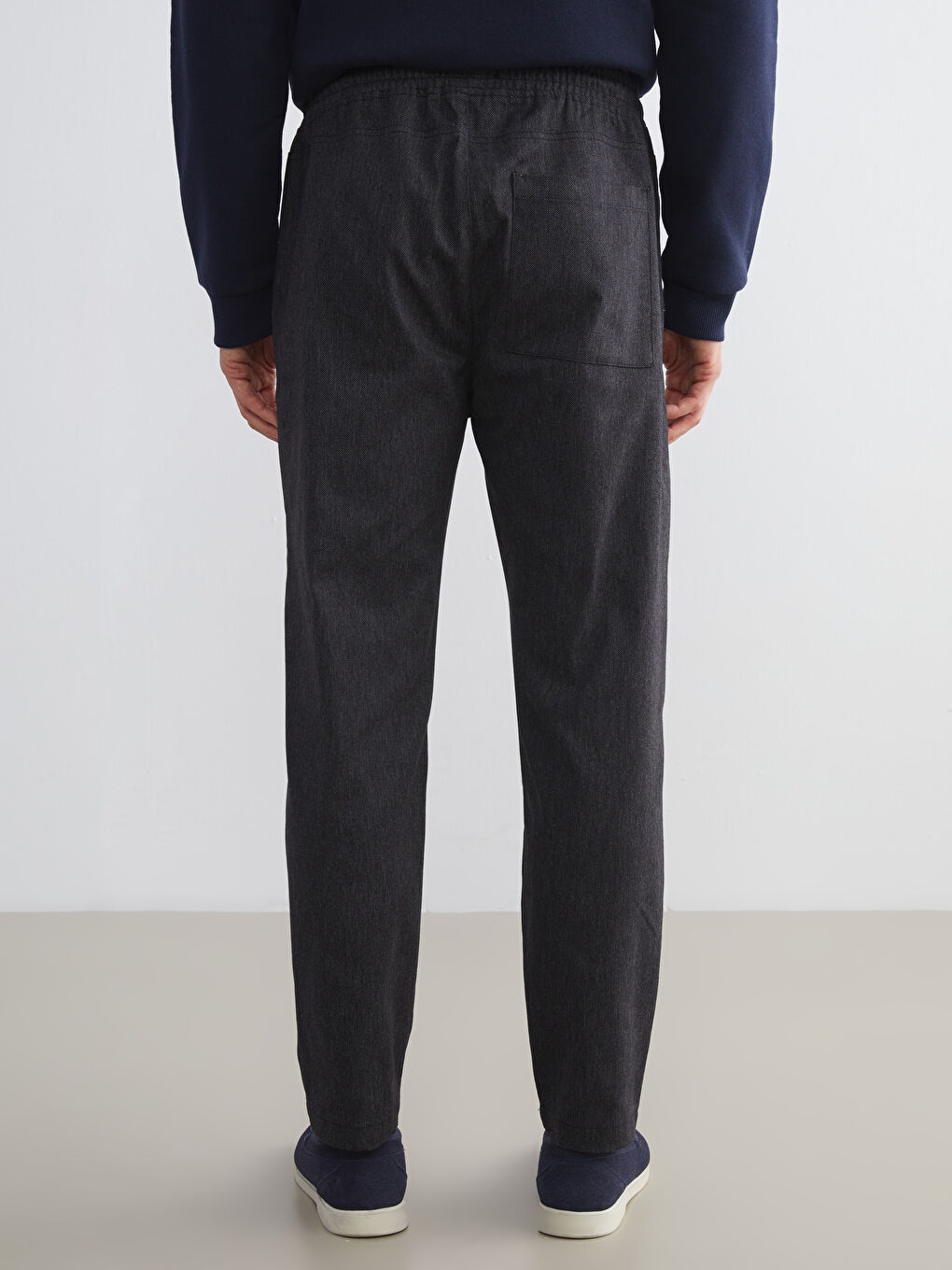 Siyah Standart Kalıp Erkek Chino Pantolon-3