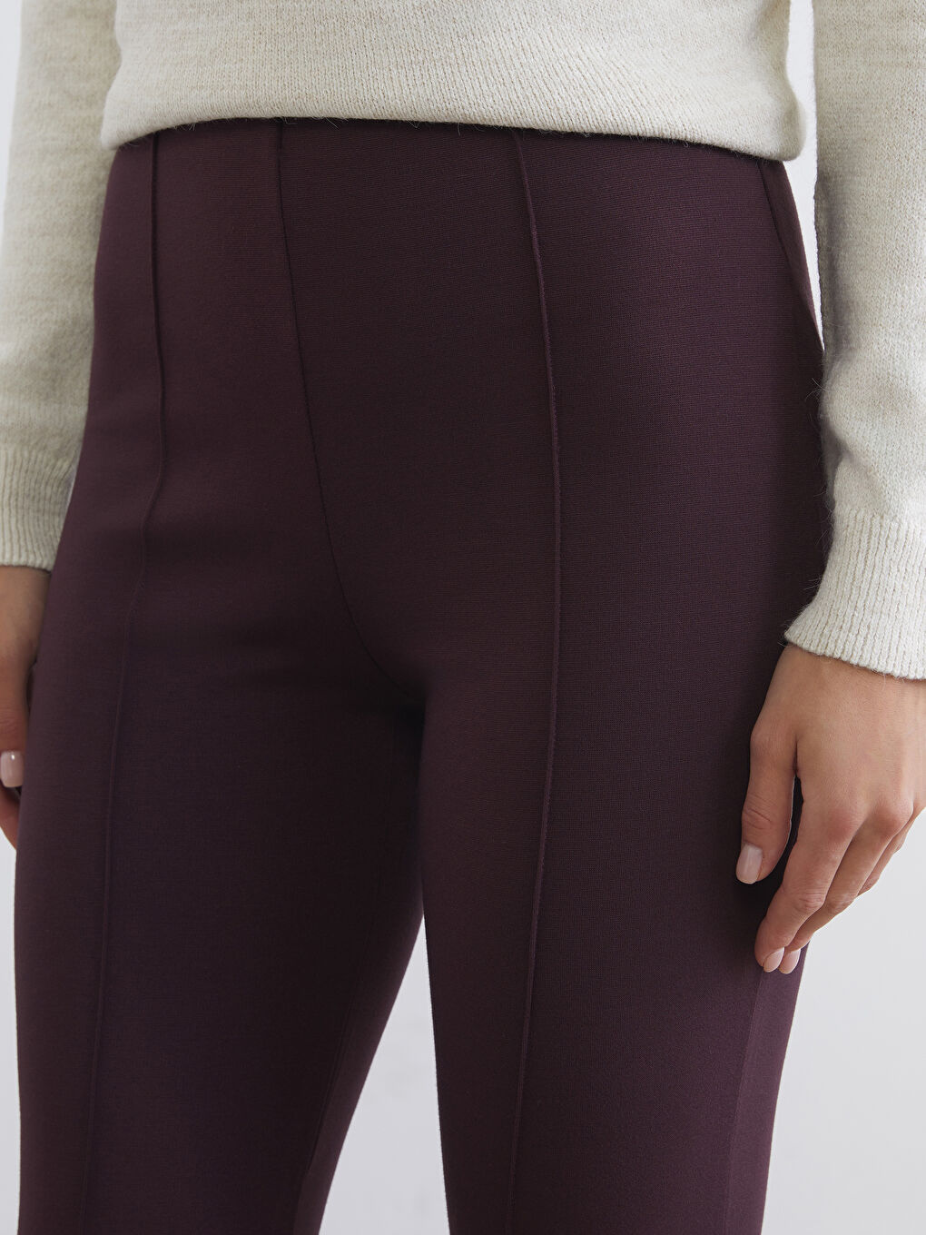 Women's Trousers with Elastic Waist and Flared Leg-2