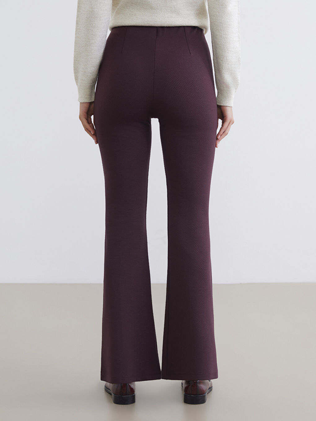 Women's Trousers with Elastic Waist and Flared Leg-3