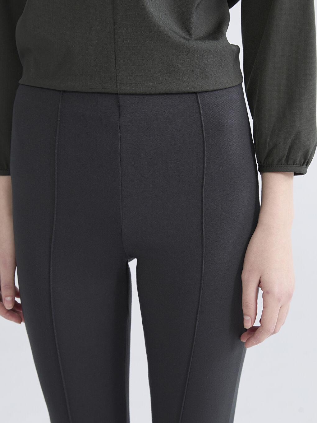 Women's Trousers with Elastic Waist and Flared Leg-2