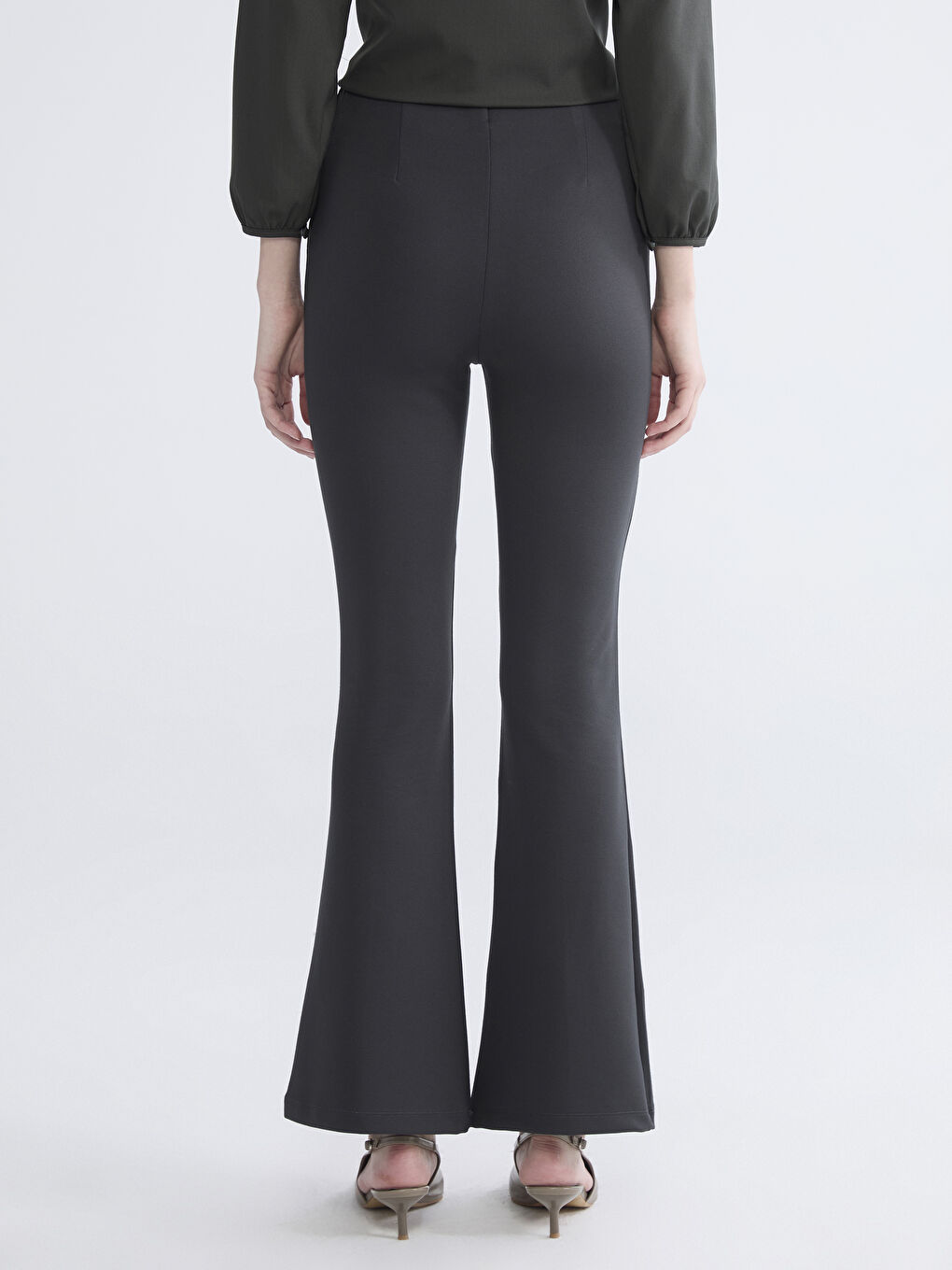 Women's Trousers with Elastic Waist and Flared Leg-3