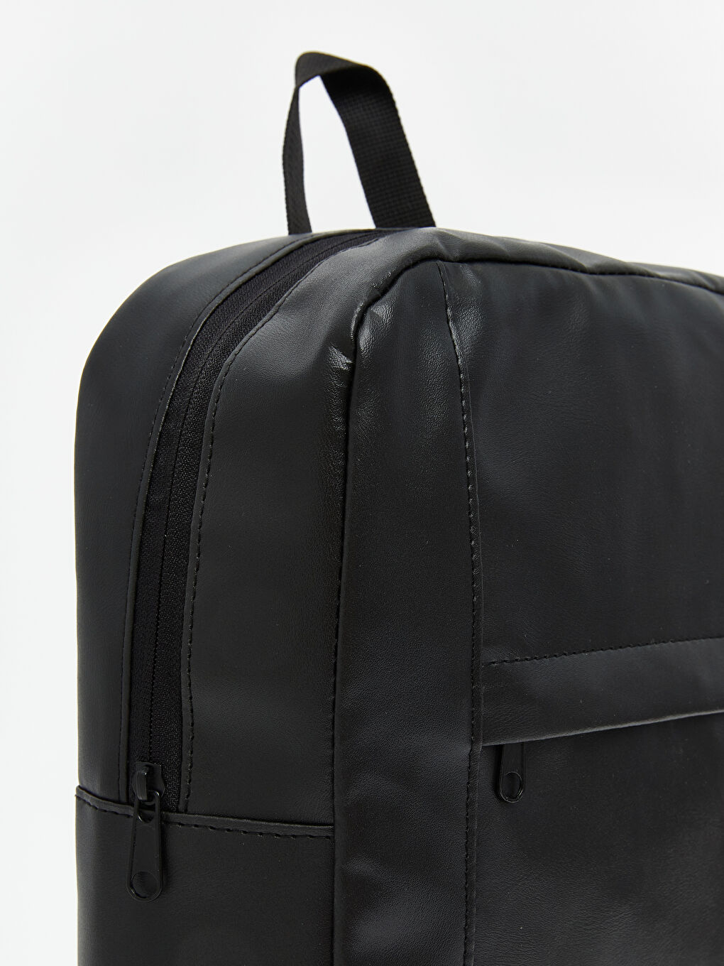 Siyah Deri Görünümlü Erkek Sırt Çantası-2