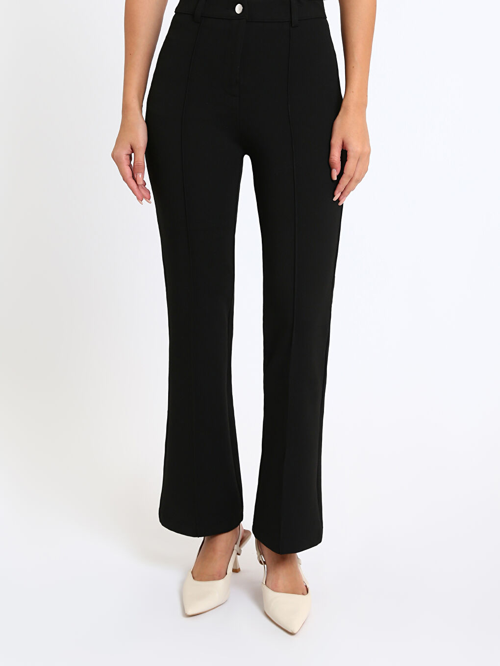 بنطلون نحيف للسيدات مع تفاصيل الخياطة-1