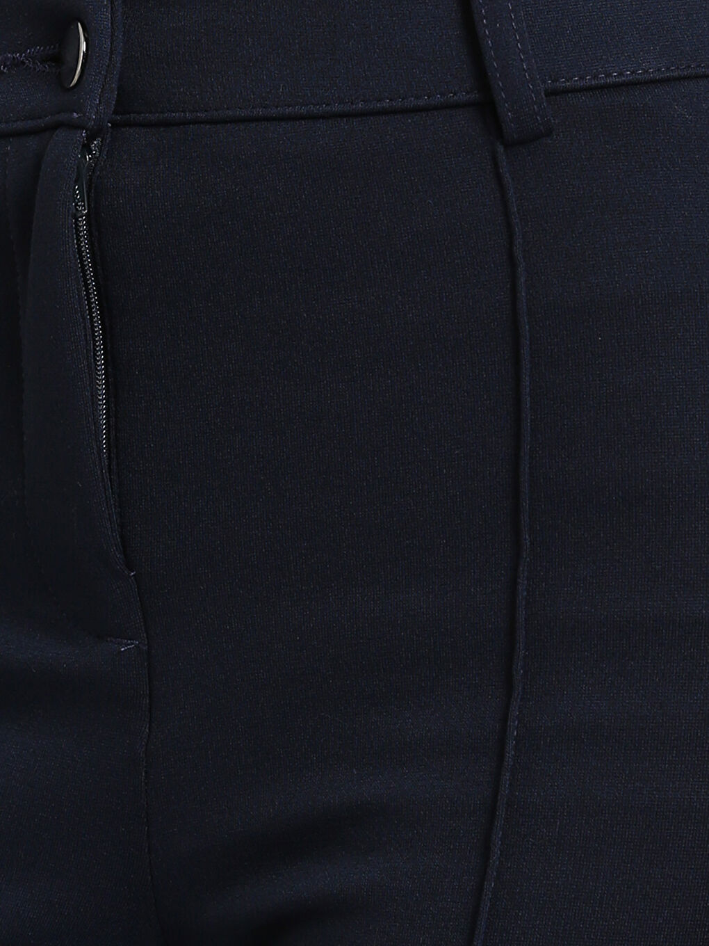 Slim Fit Women's Trousers with Stitching Detail-2