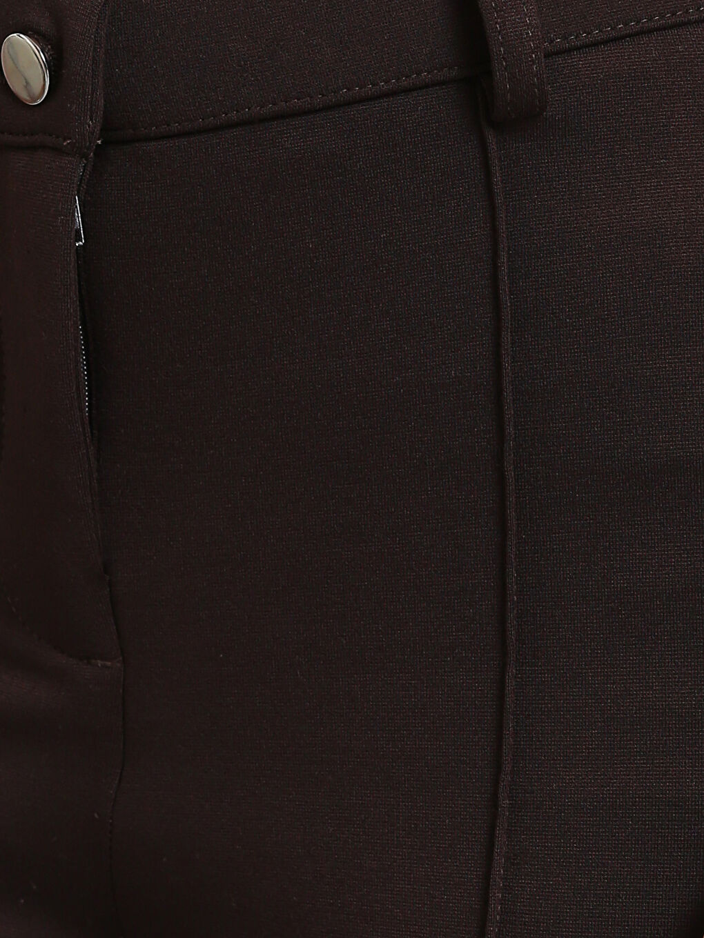 Slim Fit Women's Trousers with Stitching Detail-2