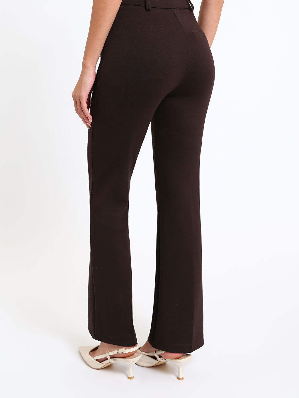 Slim Fit Women's Trousers with Stitching Detail-4