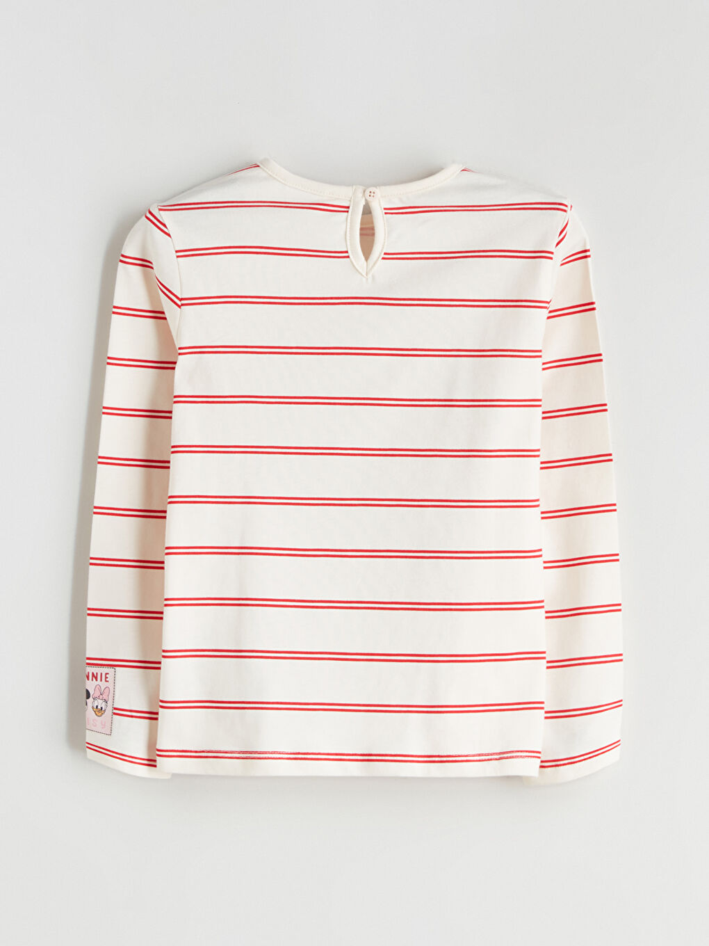 Kırmızı Bisiklet Yaka Minnie Mouse Baskılı Uzun Kollu Kız Çocuk Tişört-2