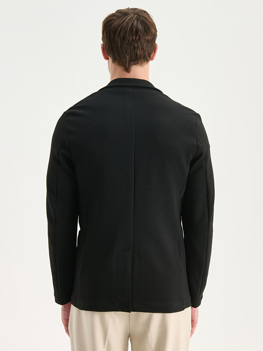 Siyah Dar Kalıp Erkek Blazer Ceket-7
