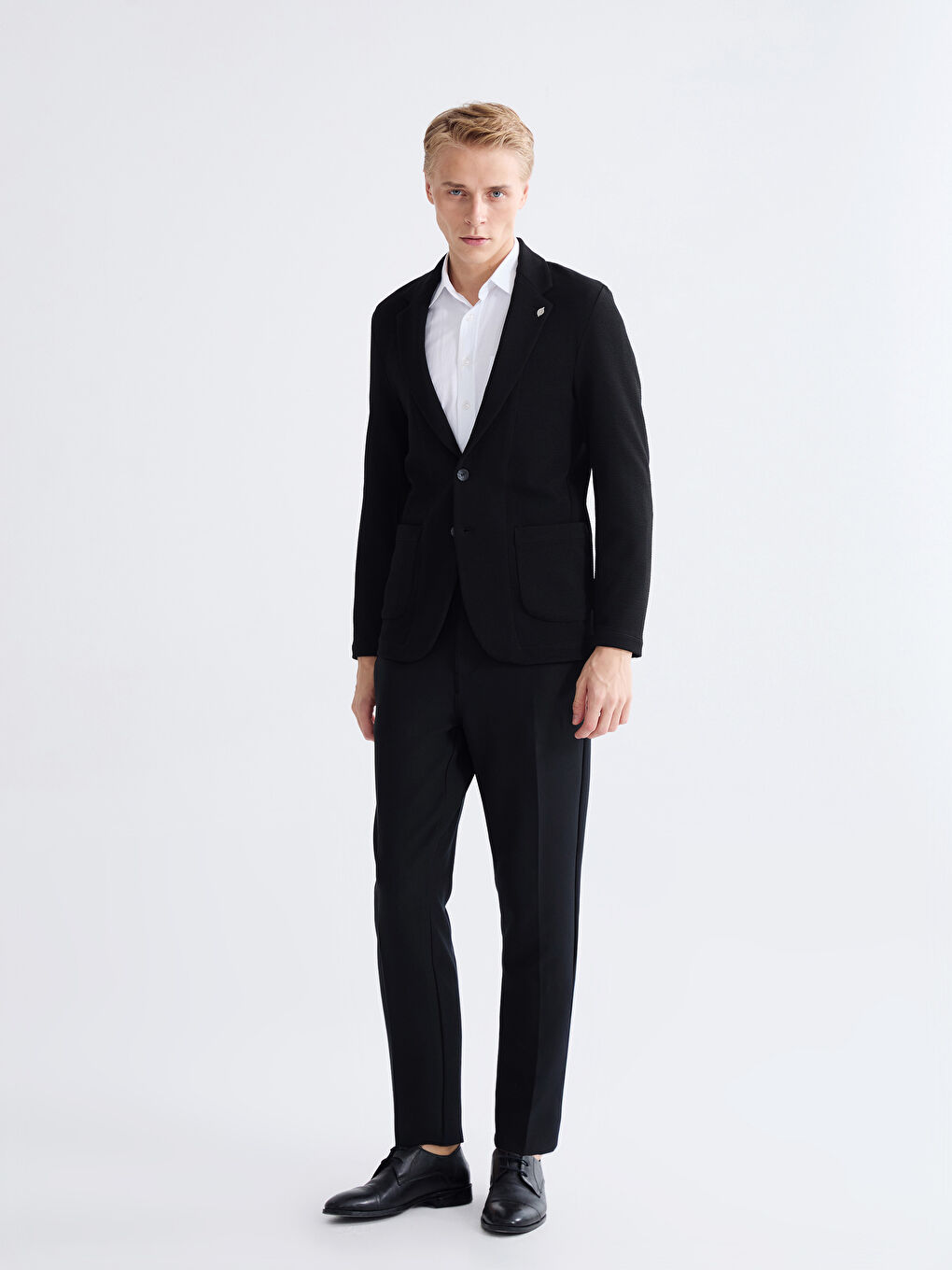 Siyah Dar Kalıp Erkek Blazer Ceket-2