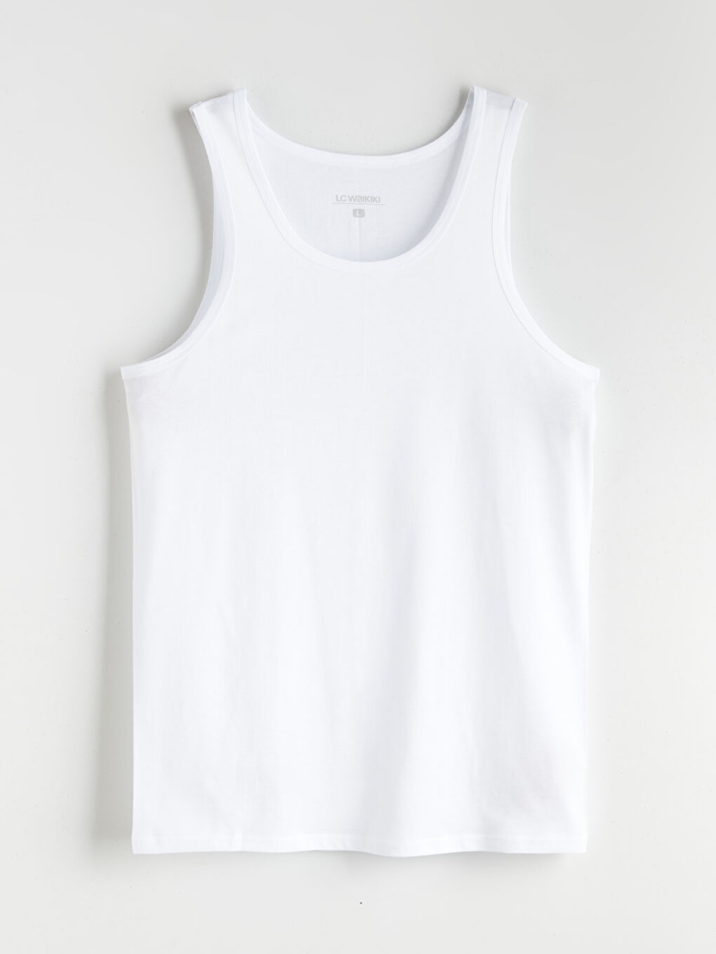 Beyaz U Yaka Penye Erkek Atlet-4