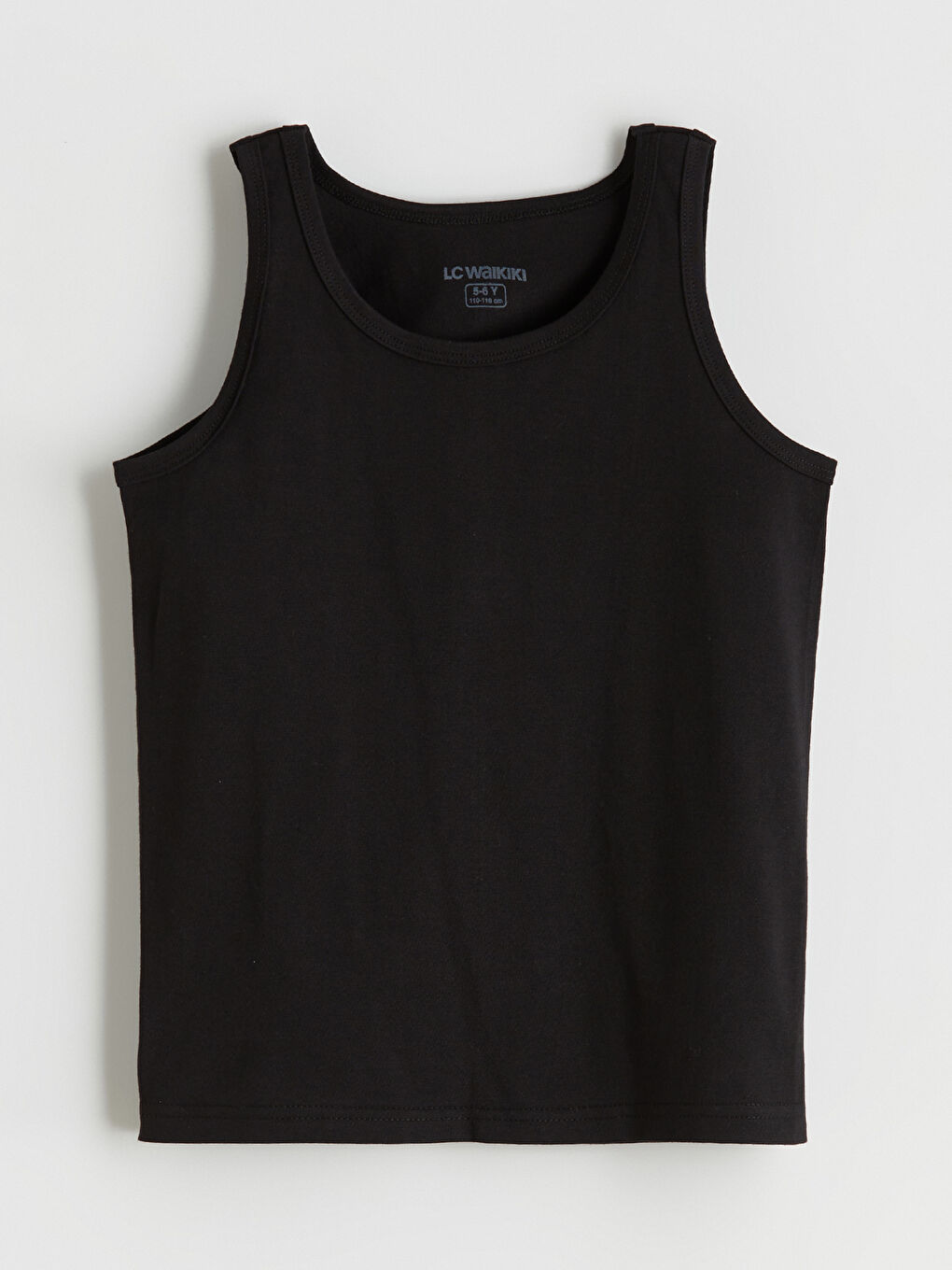 Siyah Bisiklet Yaka Erkek Çocuk Atlet