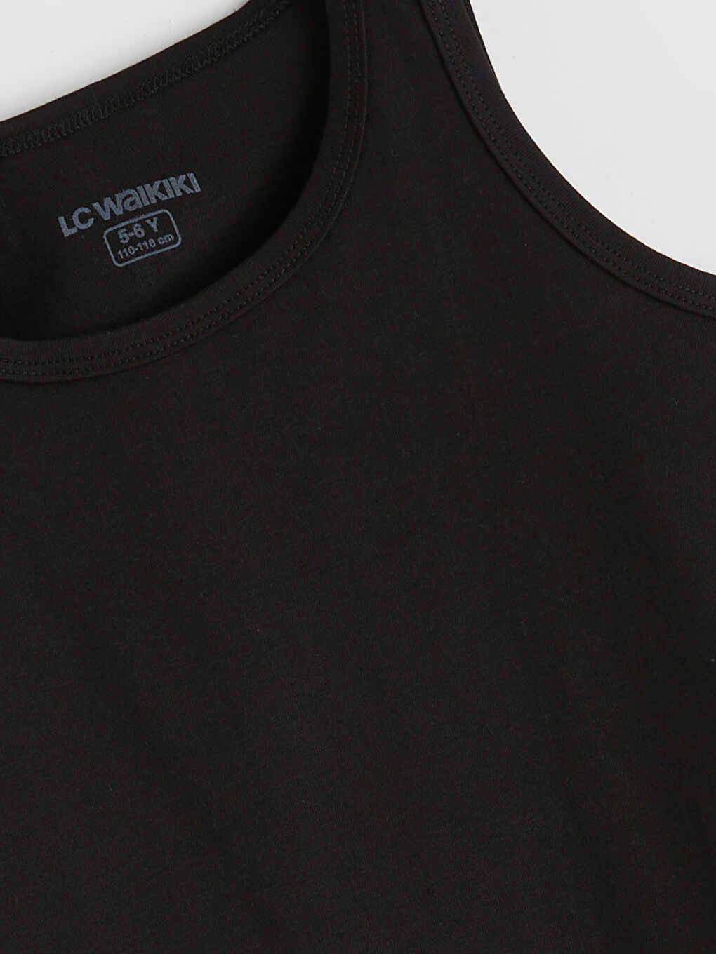 Siyah Bisiklet Yaka Erkek Çocuk Atlet-1