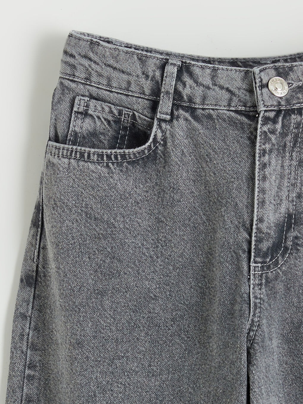 Karışık Baggy Fit Kız Çocuk Jean Pantolon-1