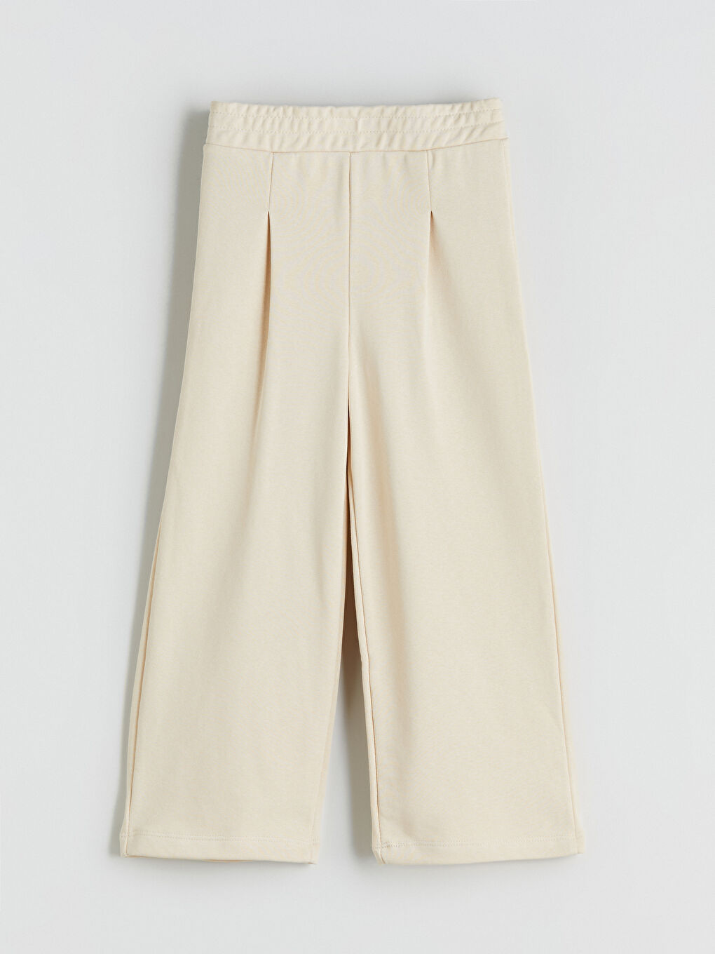 Bej Beli Lastikli Kız Çocuk Eşofman Alt