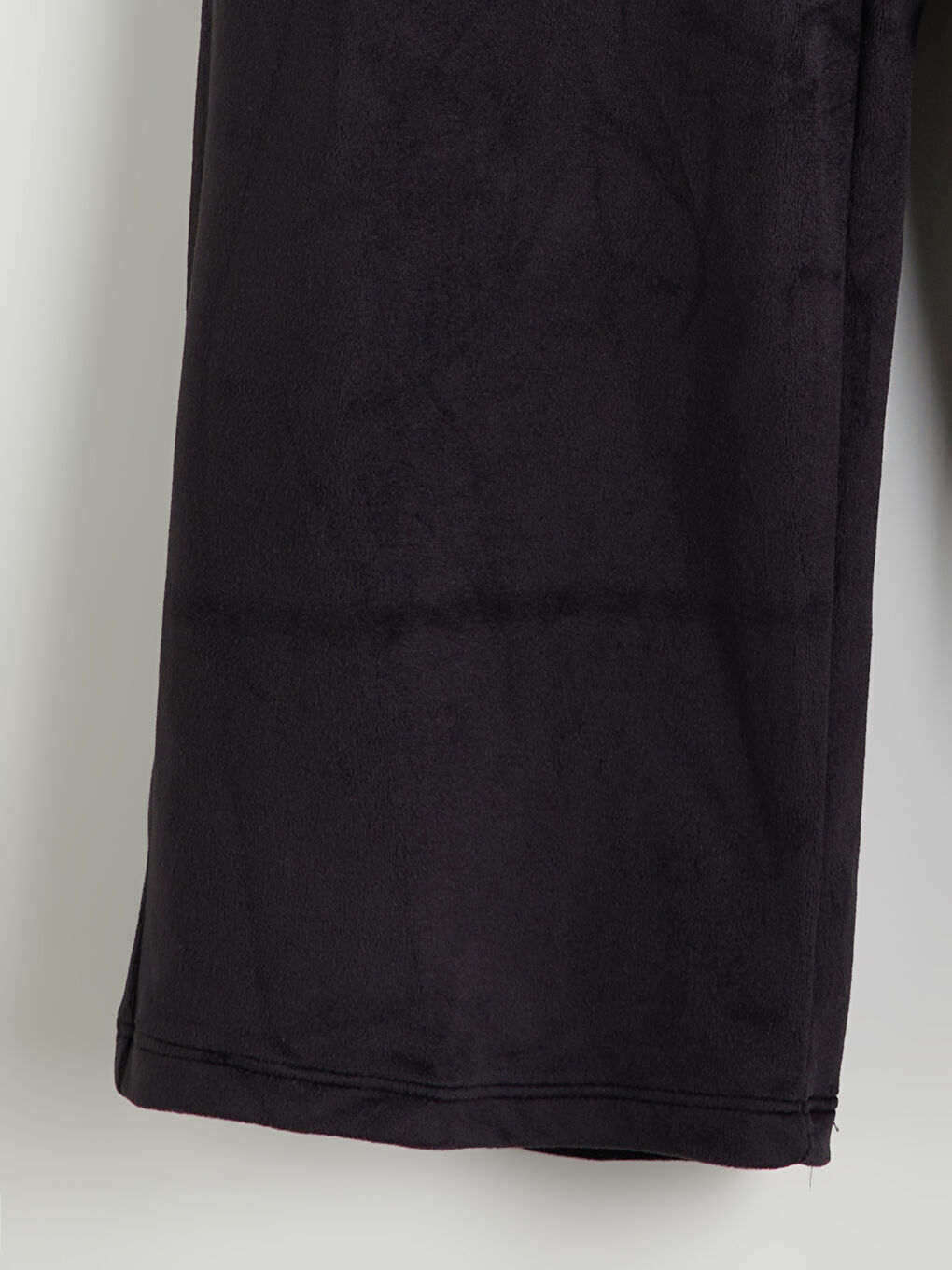 Siyah Beli Lastikli Kız Çocuk Kadife Eşofman Altı-1