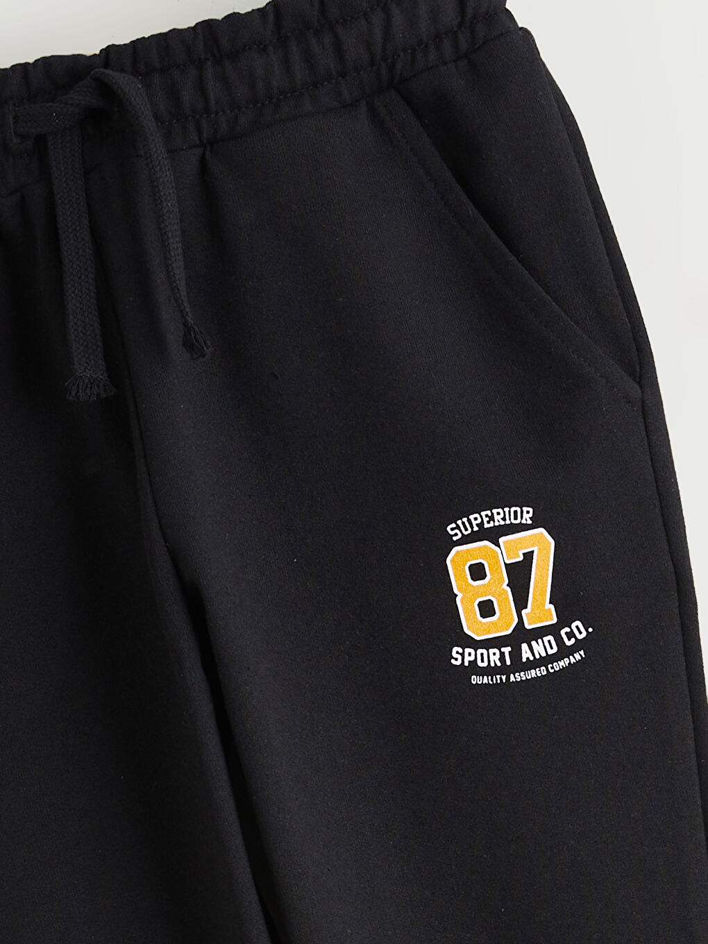 Siyah Beli Lastikli Erkek Çocuk Jogger Eşofman Alt-1